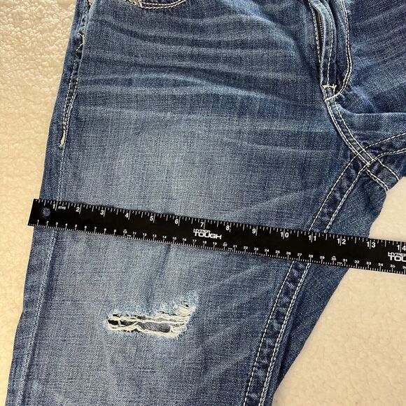 Ariat Denim Jeans Womens 33 Regular Blue Boyfriend Fit Dark Wash Stretch Denim - Picture 10 of 16